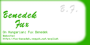 benedek fux business card
